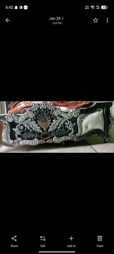 double bed with side tables and dressing