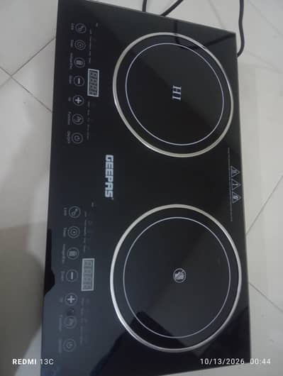 geepas double induction cooker 2 in 1, 10 minutes use, urgent sale