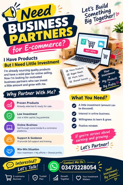 Looking for Business Partners for E-Commerce Business