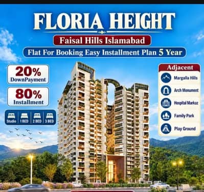 Floria heights One bed luxury apartments available for sale in 5 years easy installment plan.