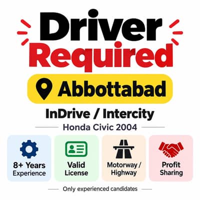 Driver Job in Abbottabad, Driver Required in Abbottabad, car driver