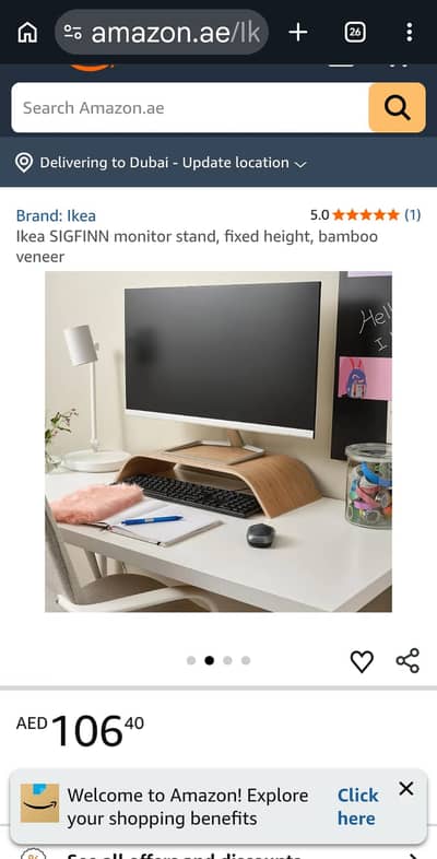IKEA SIGFINN laptop & Desktop montor stand can be used for both
