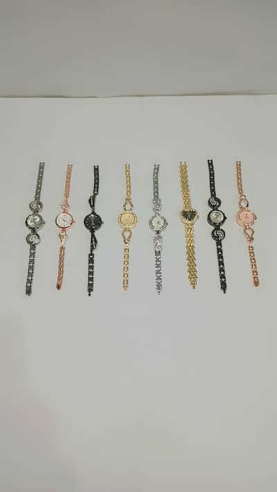 Stylish Fancy Bracelet Watches for Women & Girls - Crystal Studded