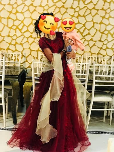 Red Embroidery Maxi