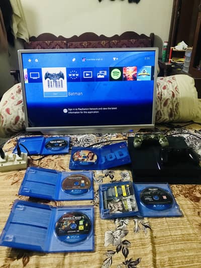 PS4 Fat 1TB CUH-1216B 12.50 Jailbreakable + 2 Controller + 5 top disc