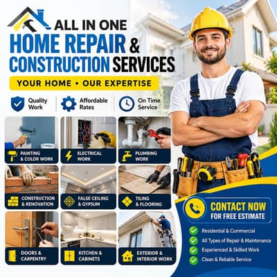 Home Repair, Painter, Electrician & Plumber Services