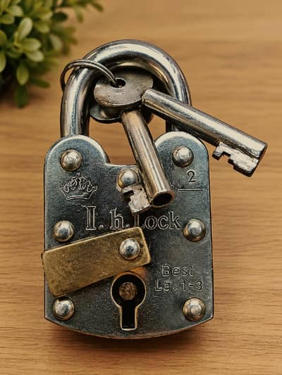 Vintage Metal Padlock with 2 Keys | Heavy Duty Antique Lock
