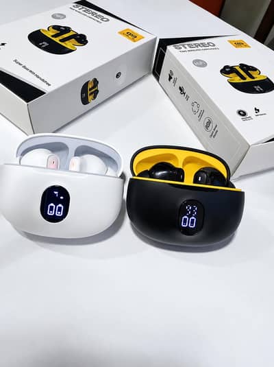 895B Stereo Wireless Earbuds with Deep Bass & LED Battery Display