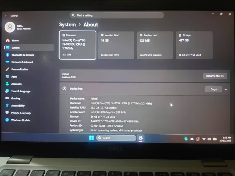 core i5 10th generation 8