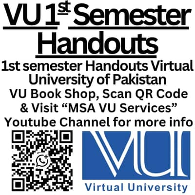 Virtual University of Pakistan Book 1st semester of any Program | VU