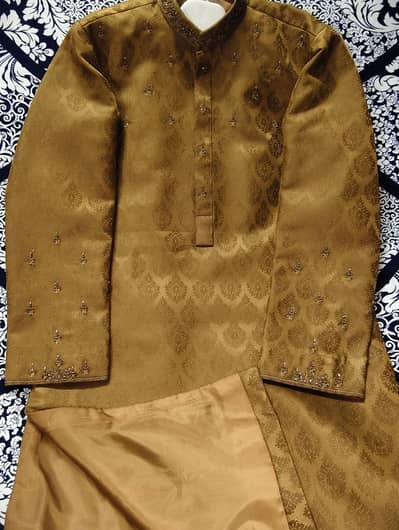 Original J. sherwani style self kurta ( mustard. ) 9 to 10 years
