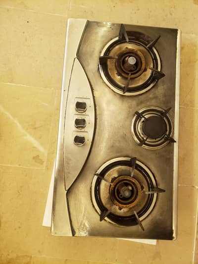 3 Burner Stainless Steel Gas Stove – All Burners Working