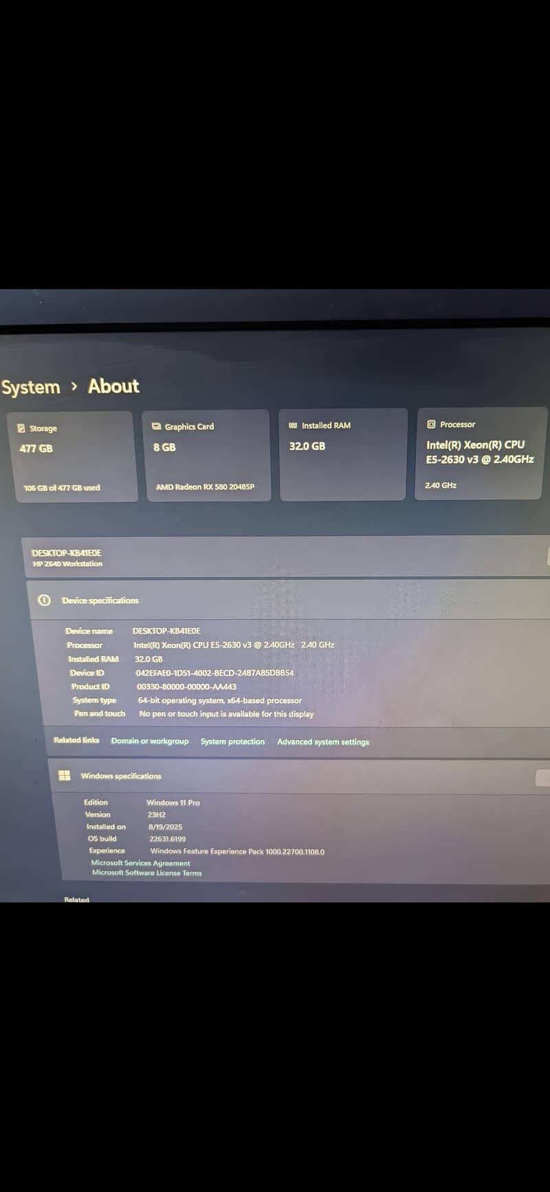 HP Xeon E5 3rd generation, 8-Core. + LED 5