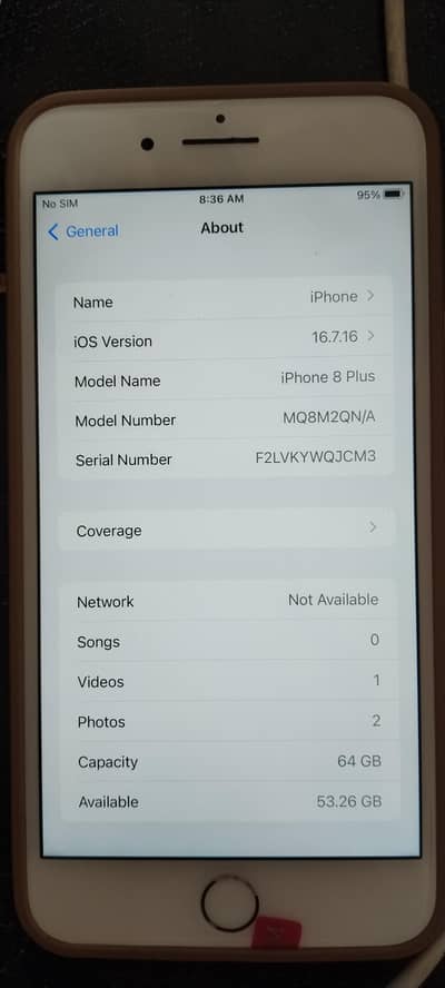 Apple iPhone 8 Plus Whatsapp only 03053513848