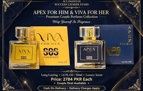 Original SCS APEX For Him & VIVA For Her Perfume 50ml Long Lasting