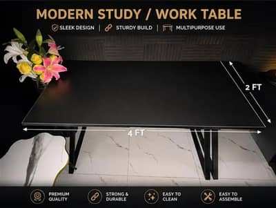 Modern Study / Office Computer Desk Table (4 \times 2 FT