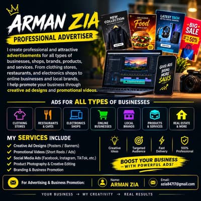 ARMAN ZIA | Professional Advertising Services