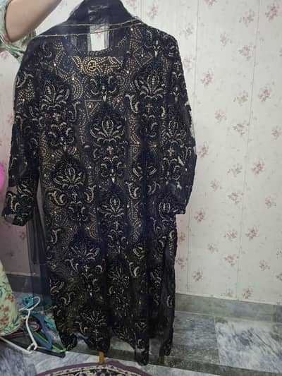 Net full heavily embroidered shirts with dupatta and trousers
