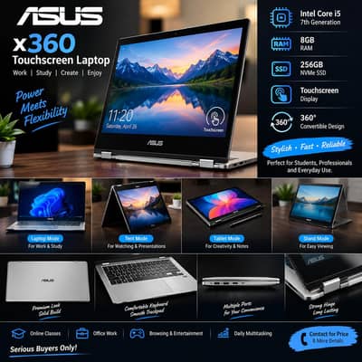 ASUS VivoBook Flip x360 | Core i5 7th Gen | 8GB RAM | 256 GB NVMe SSD