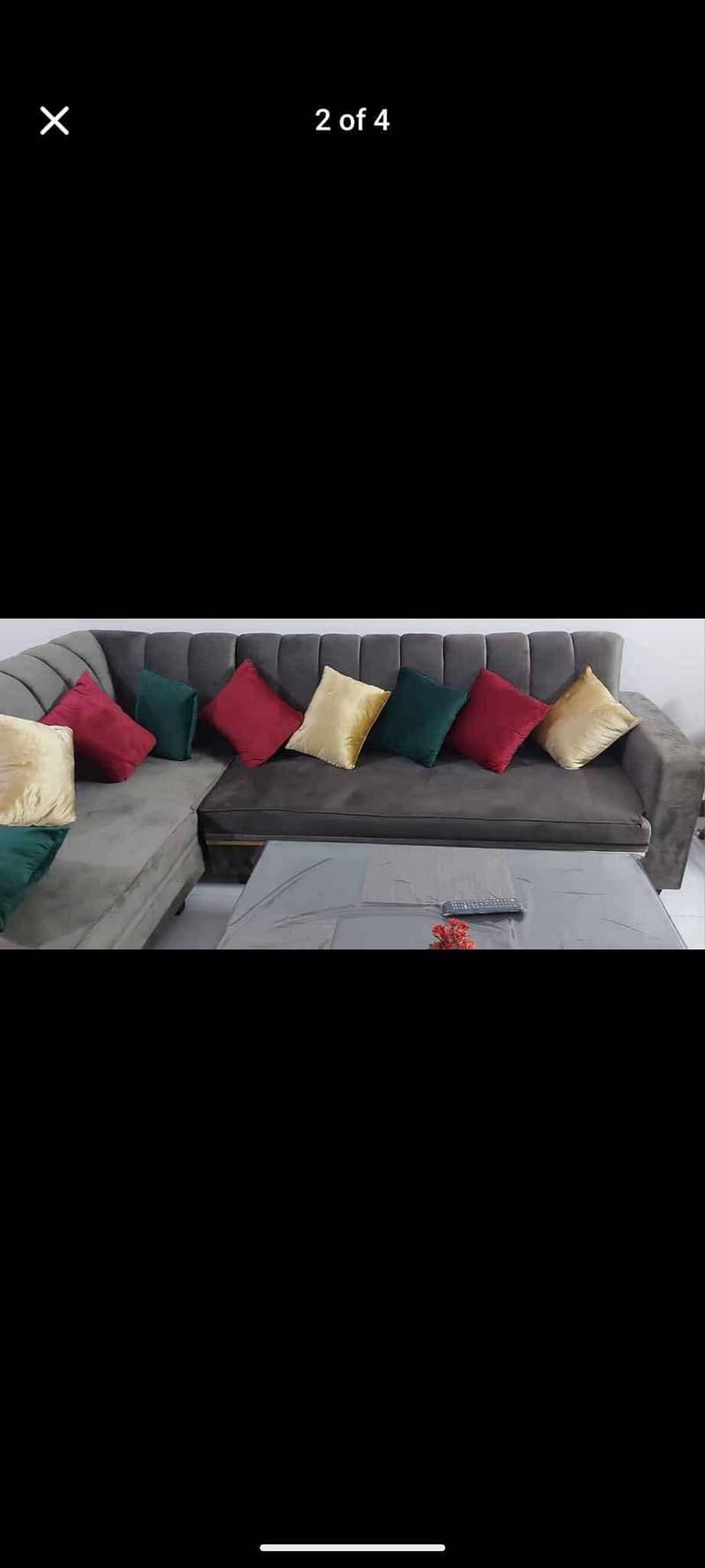 L shaped sofa with tablet 1