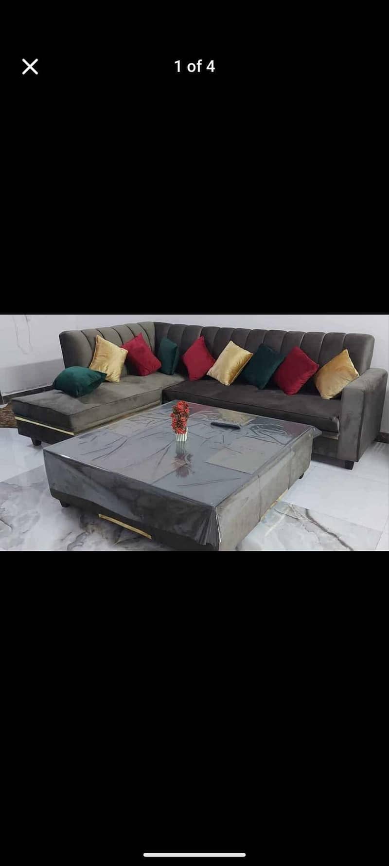 L shaped sofa with tablet 3