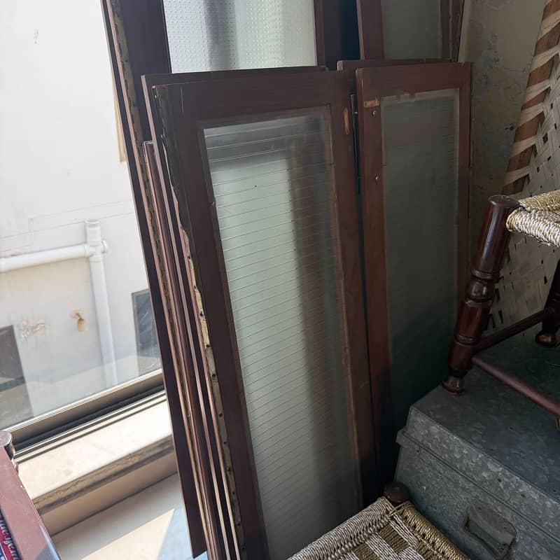 11 Aluminum Window Panels with Glass + Kitchen Cabinets - Marble Slab ...