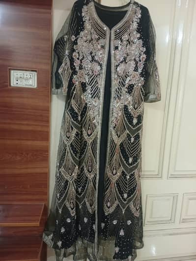 Elegant Black Formal Maxi | Heavy Embellished Work | Perfect Condition