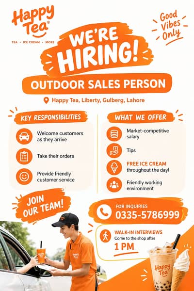 Hiring: Outdoor Sales Person (No Education Required)