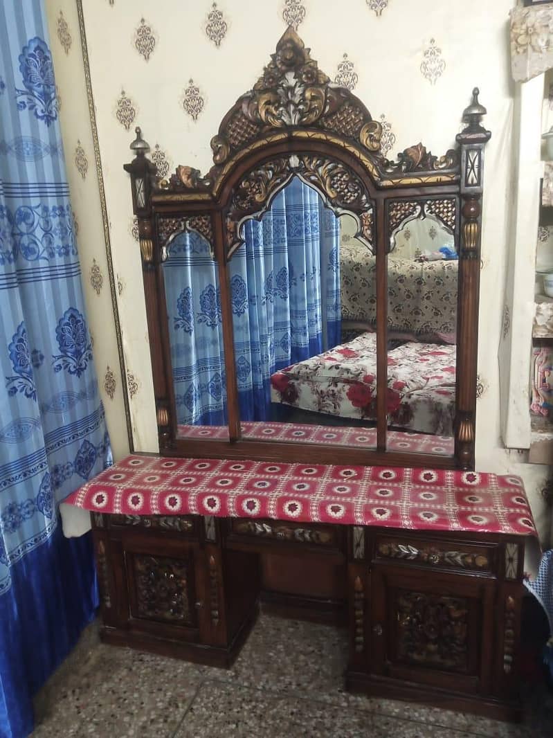 Jinyoti Wooden Bed, side table, dressing table 5