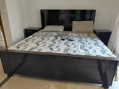 Brand new bed with side tables only without mattress for urgent sale