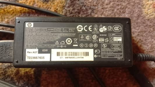 Original HP 65W Laptop Charger Adapter with Power Cable