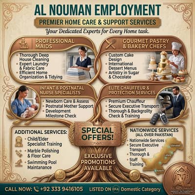 Maid Services, House Maid , Cook, Chef, Helper, Driver, Couple Maids