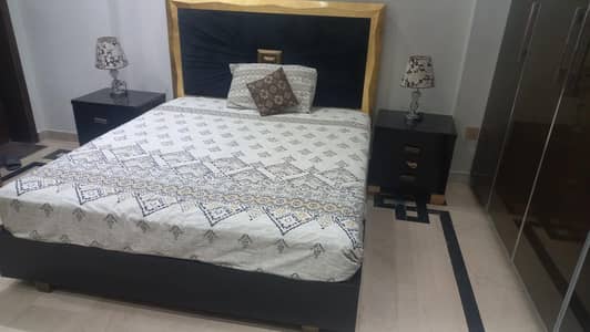 bed and dressing table