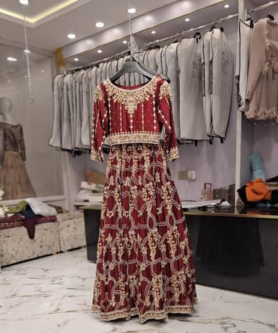 Designer red bridal lehenga /elegant heavy work /used once only