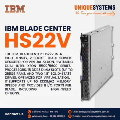 IBM BladeCenter HS22V Server - Business Systems International - BSI
