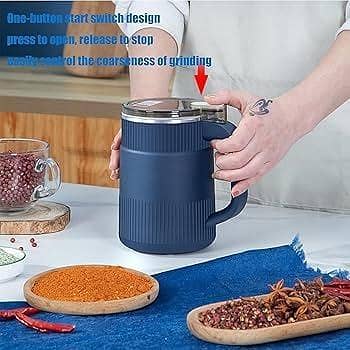 T  Household Small Powder Grinding Machine, Electric Mini Spice Grinder Add 5 Blades, 304 Stainless Steel Grinding Fine Powder for All Kinds of Grains, Condiments, Coffee Beans