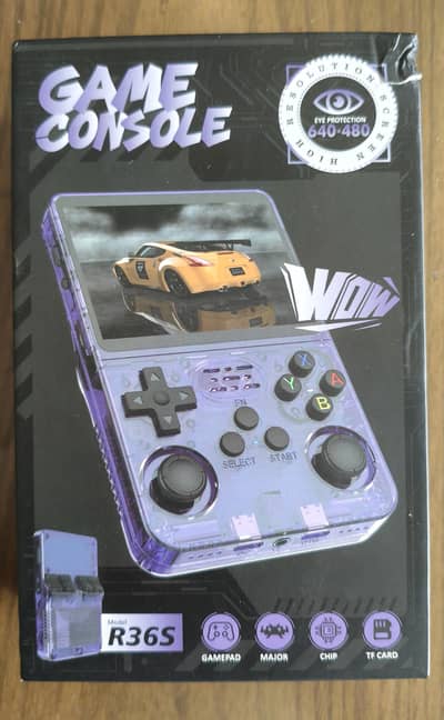 R36S Gaming Console box open