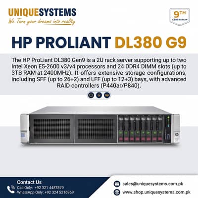 HP DL380 G9 - 2U Rack Server - 24 DIMM Slots - High Density VM Ready
