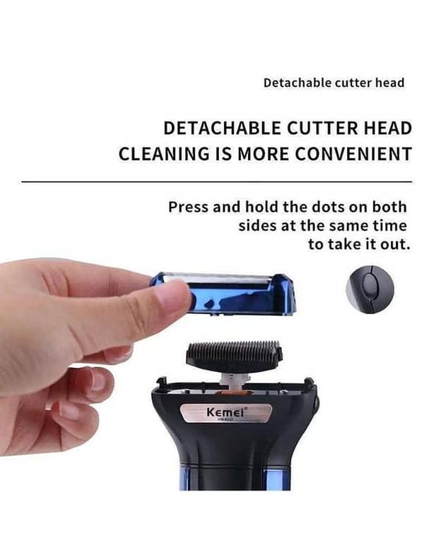 Original Kemei KM-6332 Professional 3-in-1 Grooming Kit - Rechargeable Men's Shaving Machine, Beard Trimmer, Hair Clipper & Nose Trimmer - All-in-One Personal Care Set"