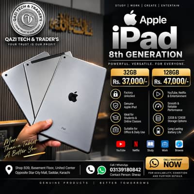 Apple iPad 8th Generation 32GB | 128GB Storage