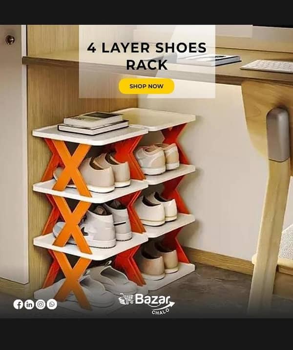 T  Layer Multi-Functional Home Shoes Cabinet Free Assembly Display Shelf Shoe Rack Multifunctional Shelf Removable Splicing Sundries Shoes Holders, X Rack, Space-Saving Plastic Cabinet,