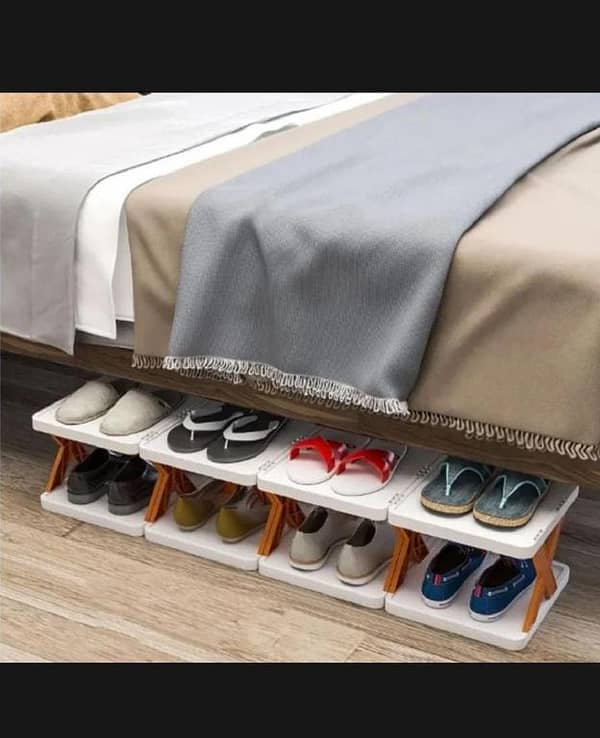 T   set of 4, 2 story shoe rack, mini shoe rack,small size shoe rack, shoeb4ack for flats,shoe rack
