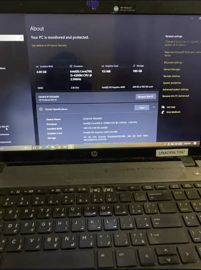 Hp laptop 4gb 500