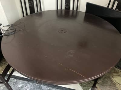 Elegant Round Wooden Dining Table with 6 Chairs – Excellent Co