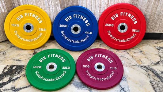 New Imported 818 Fitness Olympic Bumper Colored Plates