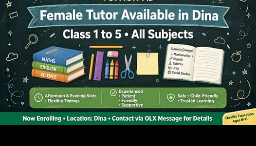 Female  home  Tutor available  in dina