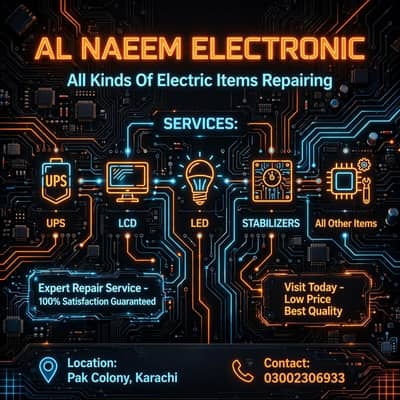 assalamualaikum all kinds of repairing available