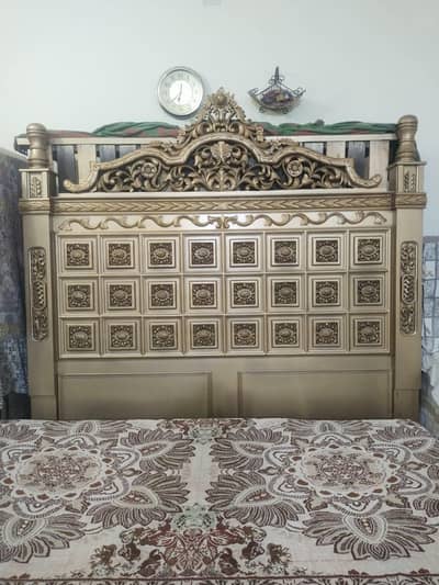 bed with dressing table, side tables