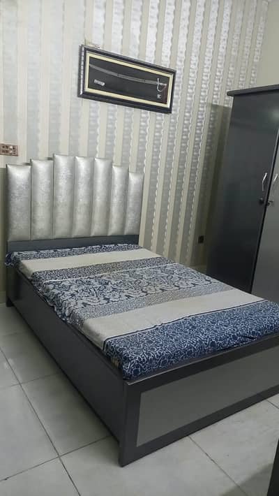 Single Bed Set with 3-Door Cupboard & Dressing Table with Mirror
