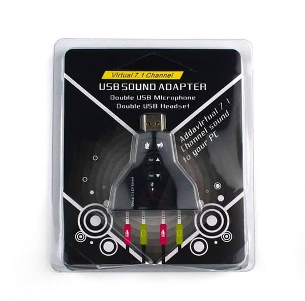 USB Sound Card - Dual Output Supported - Black